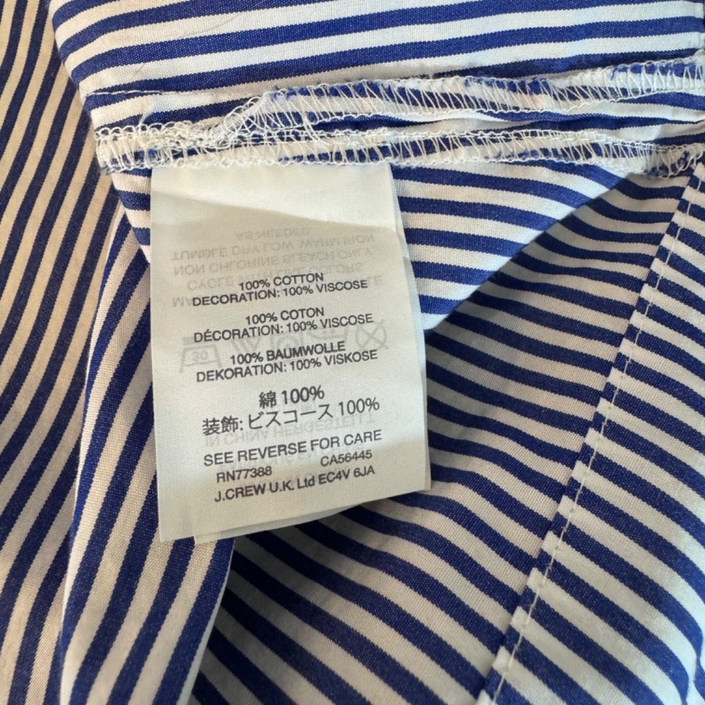 J.Crew Bow Shoulder Grosgrain Ribbon Striped Sleeveless Top Size 12 - Picture 11 of 13